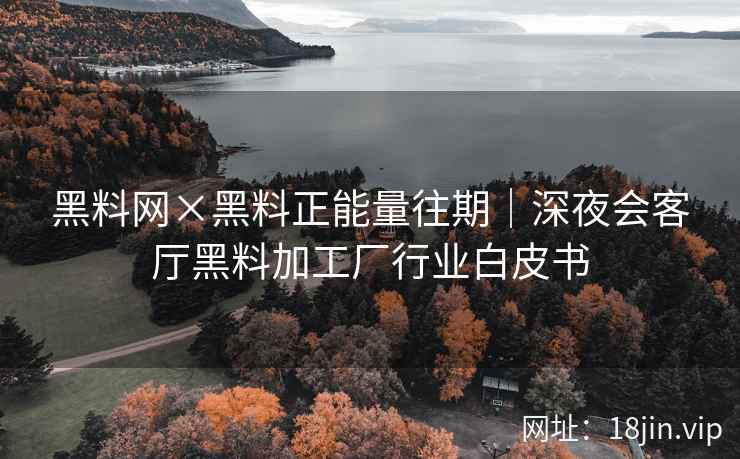 黑料网×黑料正能量往期｜深夜会客厅黑料加工厂行业白皮书