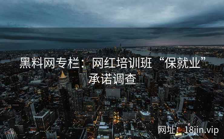 黑料网专栏：网红培训班“保就业”承诺调查
