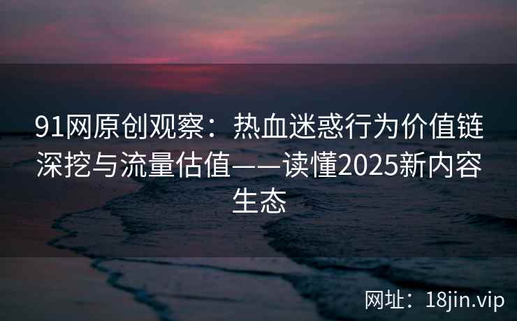 91网原创观察：热血迷惑行为价值链深挖与流量估值——读懂2025新内容生态