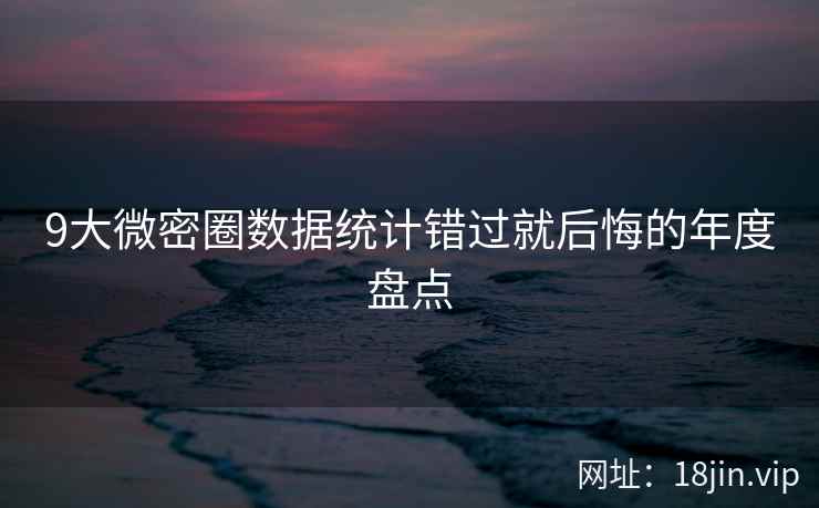 9大微密圈数据统计错过就后悔的年度盘点