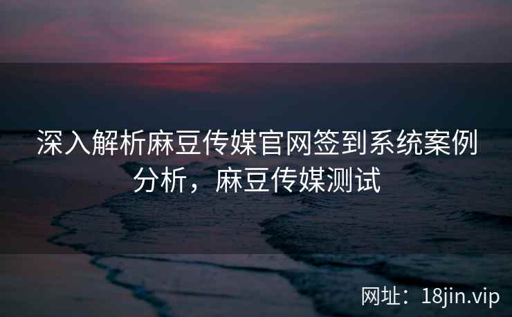 深入解析麻豆传媒官网签到系统案例分析，麻豆传媒测试