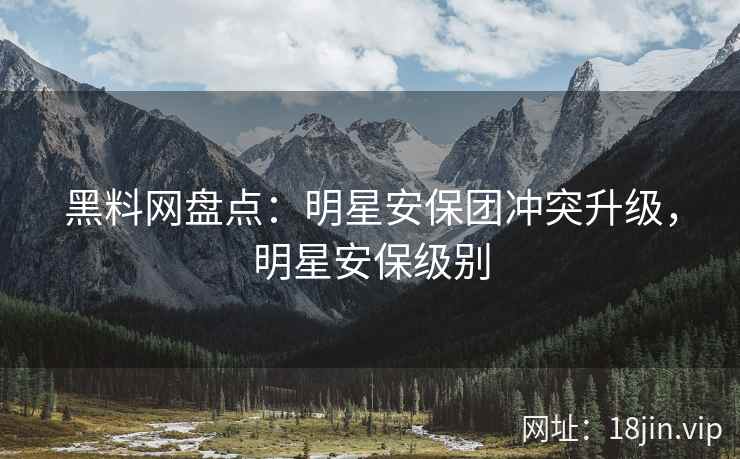 黑料网盘点：明星安保团冲突升级，明星安保级别