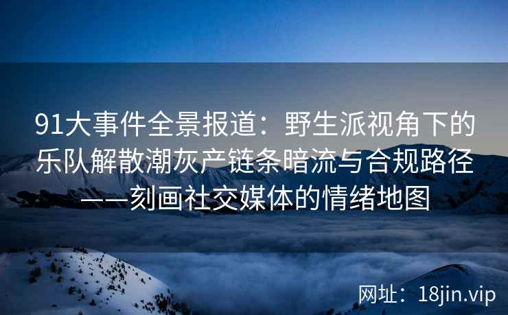 91大事件全景报道：野生派视角下的乐队解散潮灰产链条暗流与合规路径——刻画社交媒体的情绪地图