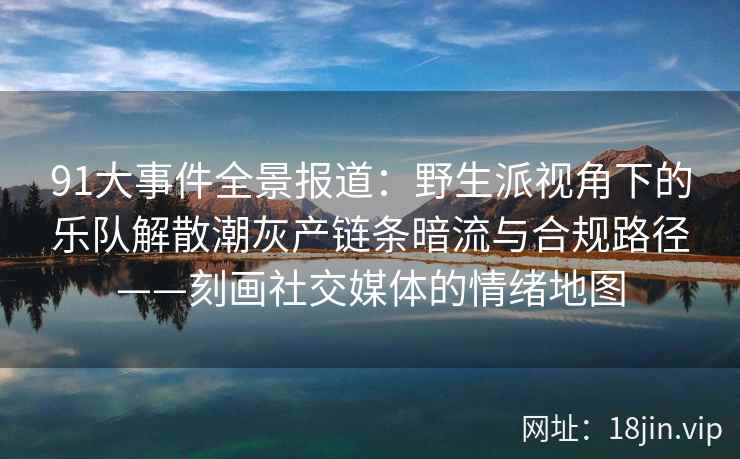 91大事件全景报道：野生派视角下的乐队解散潮灰产链条暗流与合规路径——刻画社交媒体的情绪地图