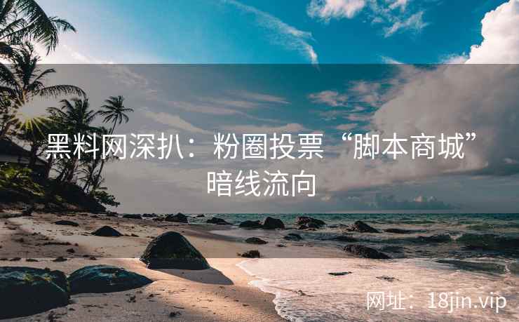 黑料网深扒：粉圈投票“脚本商城”暗线流向