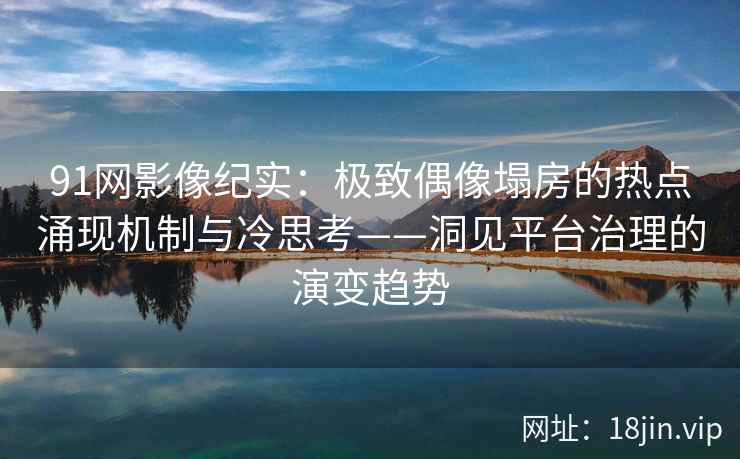 91网影像纪实：极致偶像塌房的热点涌现机制与冷思考——洞见平台治理的演变趋势